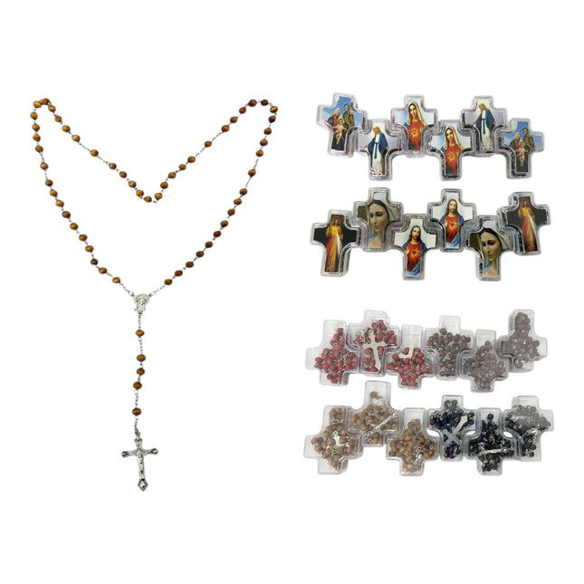 Wood Rosary With Fragrant Necklace JR627 (12PCS)