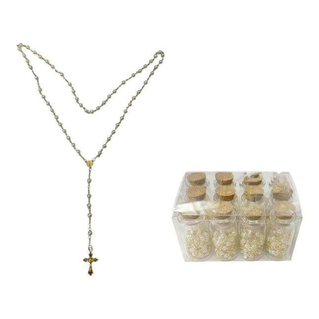 2MM Pearl Rosary Necklace JR628 (12PCS)