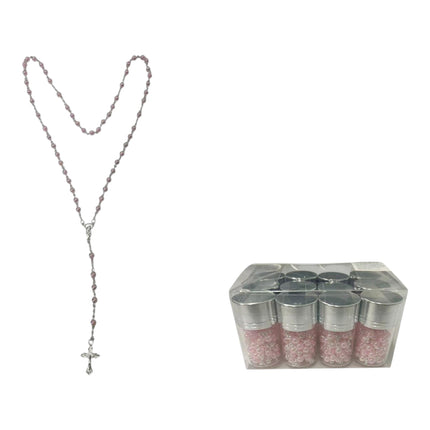Glass Pearl Rosary Necklace JR631 (12PCS)
