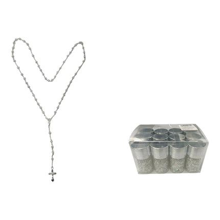 Glass Pearl Rosary Necklace JR631 (12PCS)