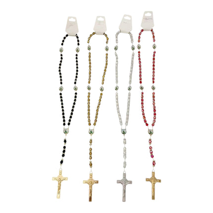 88MM Rosary Crystal Necklace JR633 (12PCS)