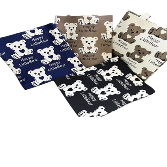 Cute Bear Pattern Knitted Tote Shoulder Bag JB6113-1 (12PC)