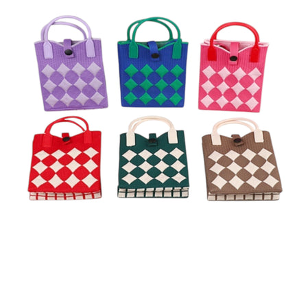 Diamond Pattern Knitted Phone Crossbody Bag JB6113-4 (12PC)