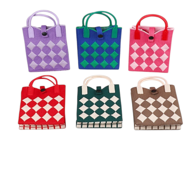 Diamond Pattern Knitted Phone Crossbody Bag JB6113-4 (12PC)