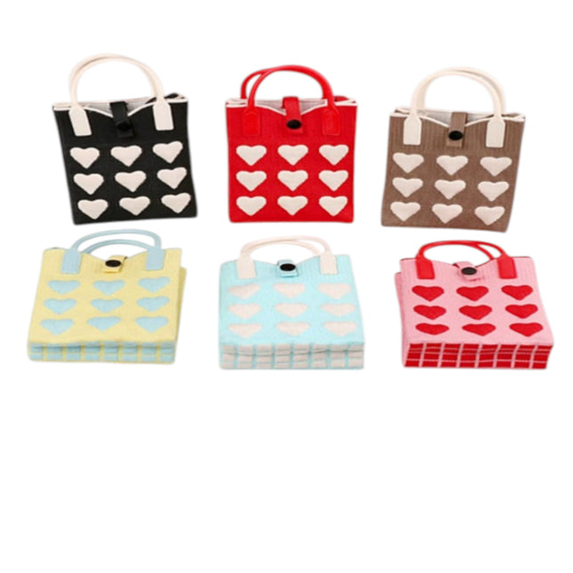 Mini Heart Pattern Knitted Phone Crossbody Bag JB6113-7 (12PC)