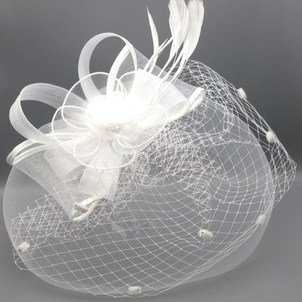 Fascinator Kentucky Derby & Tea Party Flower Feather Hat FF811 (3PC)