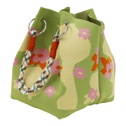 Flower Pattern Women's Knitted Bucket Bag JB6316-7 (12PC)