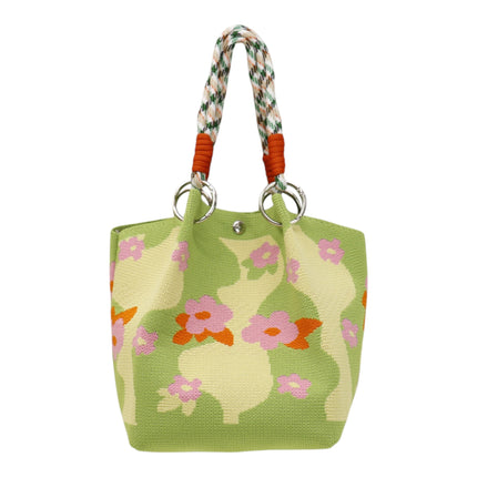 Flower Pattern Women's Knitted Bucket Bag JB6316-7 (12PC)