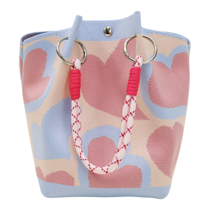 Heart Pattern Women's Knitted Bucket Bag JB6316-5 (12PC)