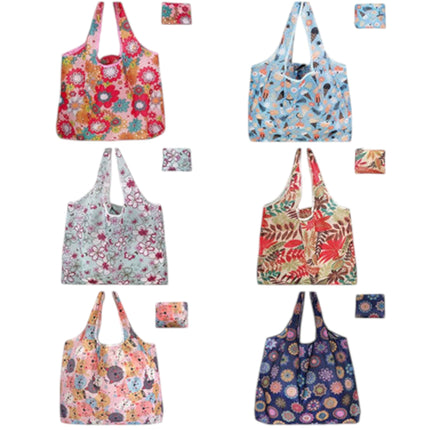 Large Foldable Tote Nylon Reusable Grocery Bags 12Pack JB6228-2 (12PC)