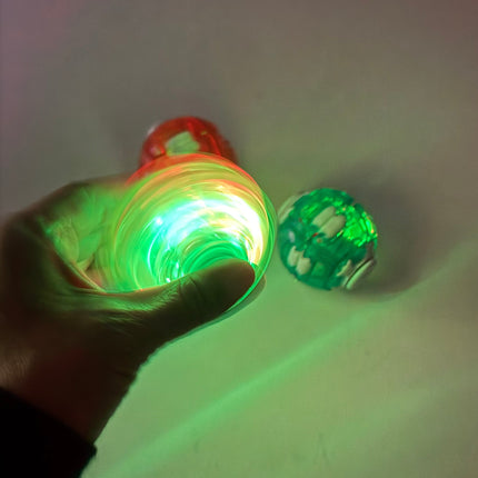 Press Spin Glowing 3D Fingertip Spinner Stress Relief Rotating Light Up Toy QY311 (24PC)