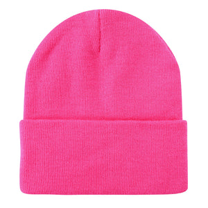 SOLID COLOR PLAIN LONG BEANIE (12PC)