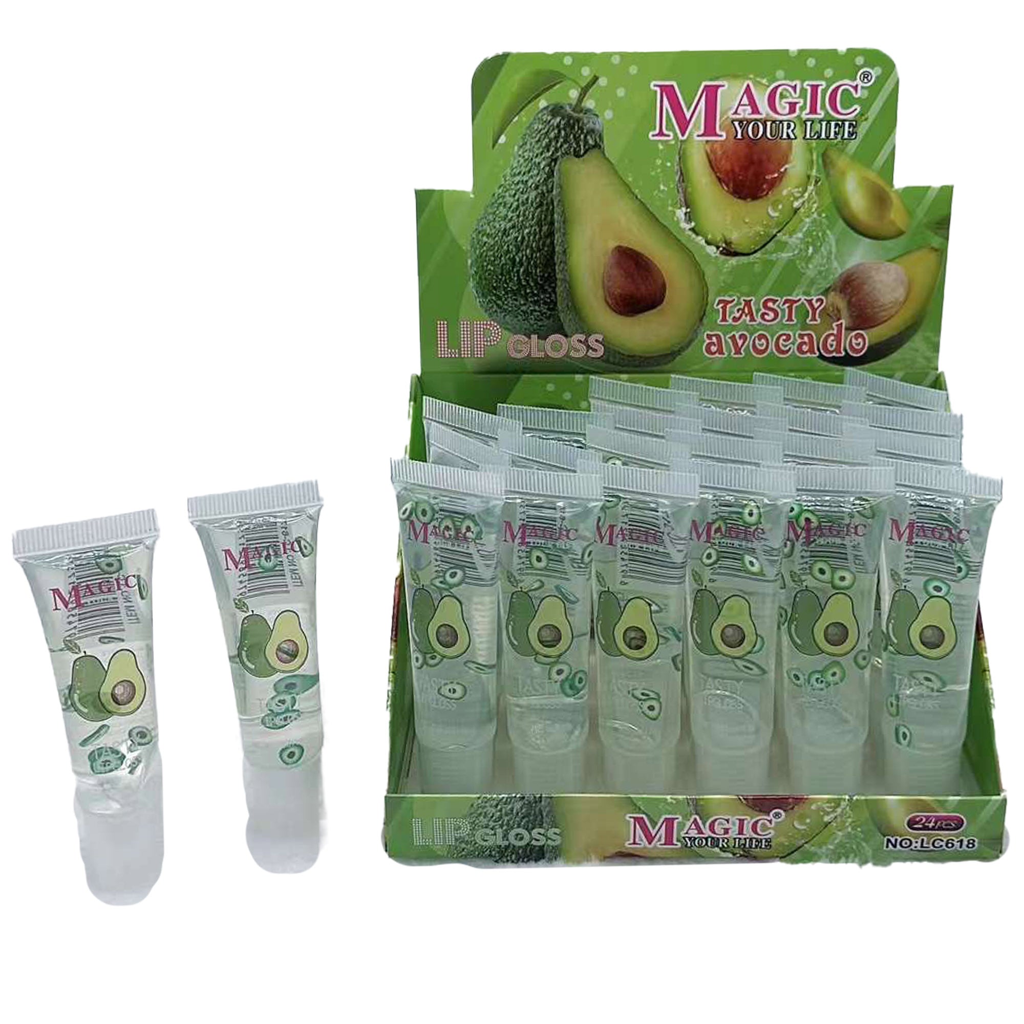 MAGIC YOUR LIFE AVOCADO LIP GLOSS 618 (24PC)