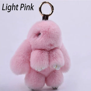 LARGE RABBIT POM POM KEYCHAIN 0225-6 (12PC)