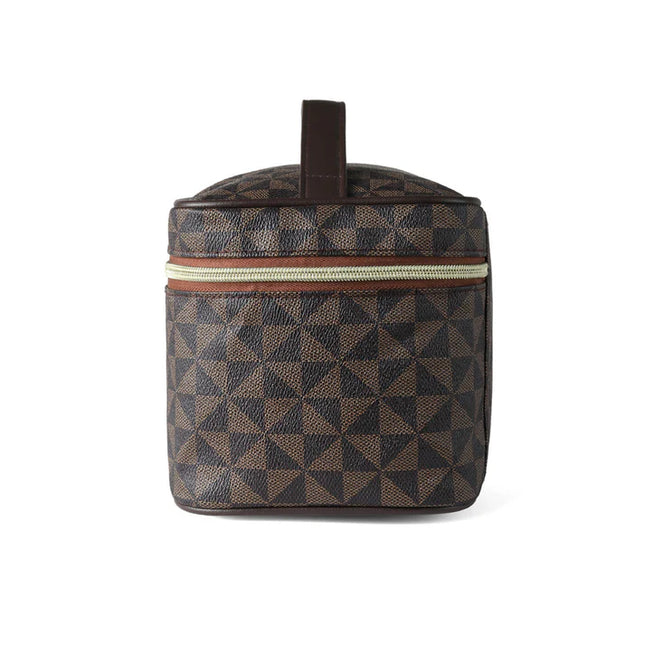 Vegan Leather Geo Print Cosmetic Case Travel Bag LNC3003 (1PC)