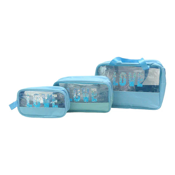 CLEAR LOVE POUCH SET 4224-1 (3PC)