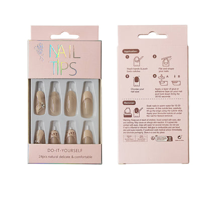 PEARL DECOR OVAL FAKE NAIL SET 1201-44 (12PK)