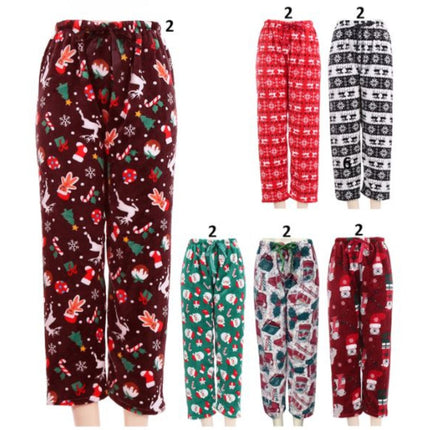 Winter Fleece Christmas Pattern Pajama Pants P2173 (12PC)