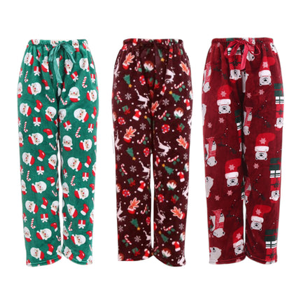 Winter Fleece Christmas Pattern Pajama Pants P2173 (12PC)