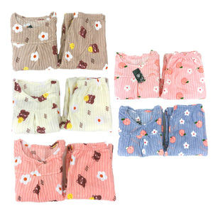 WOMEN'S FLEECE CARTOON PAJAMA SET 4058 (12PC)