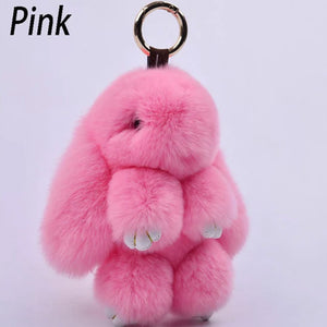 LARGE RABBIT POM POM KEYCHAIN 0225-6 (12PC)