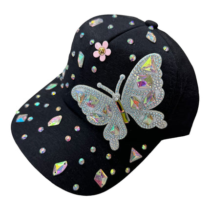 Bling Rhinestone Butterfly Baseball Cap HA6323-37 (12PC)