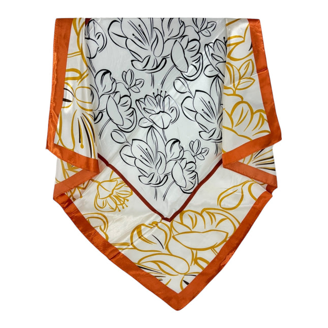 SATIN SCAFRVES FLOWER PATTERN IN SQUARE ST4612-5 (12PC)