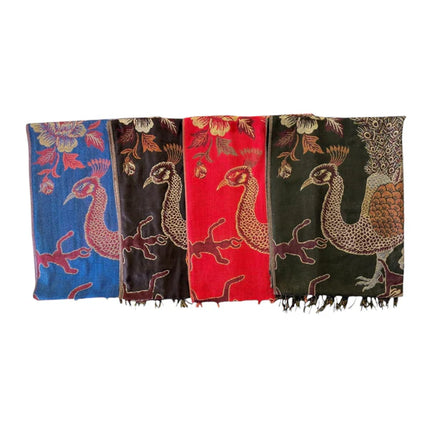 METALLIC PASHMINA PEACOCK SCF4815-14 (12PC)