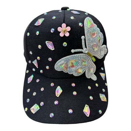 Bling Rhinestone Butterfly Baseball Cap HA6323-37 (12PC)