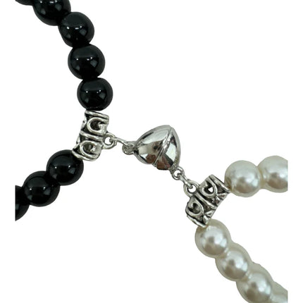Natural Stone Magnetic Couples Friendship Bracelet BR4214-2 (12PC)