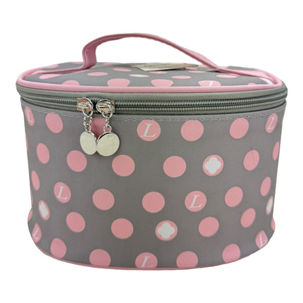 Vegan Leather Polk Dot Print Cosmetic Case Travel Bag FB211 (6SET)