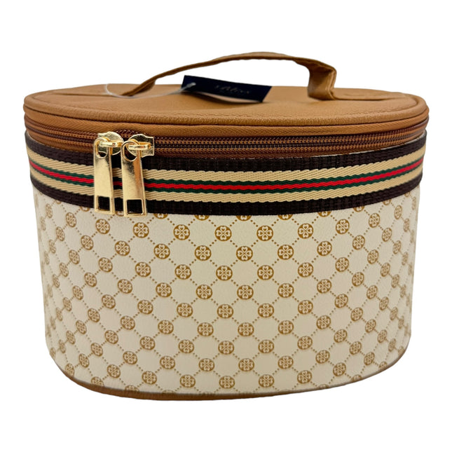 Vegan Leather Classic Print Cosmetic Case Travel Bag FB210 (6SET)
