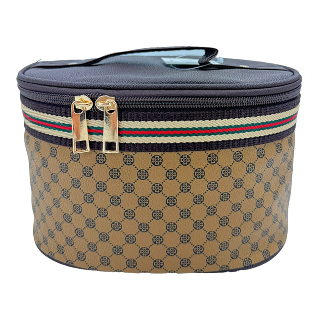 Vegan Leather Classic Print Cosmetic Case Travel Bag FB210 (6SET)