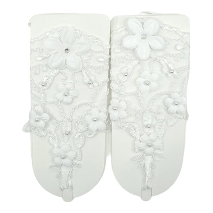 Wedding Glove Lace Up Fingerless Floral WG216 (12PC)