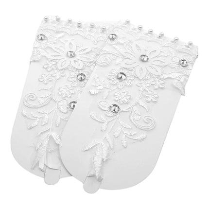 Wedding Glove Lace Up Fingerless Floral WG221 (12PC)