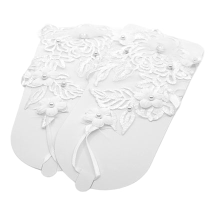 Wedding Glove Lace Up Fingerless Floral WG224 (12PC)