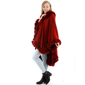SOLID COLOR FUR SHAWL 3719-1 (6PC)