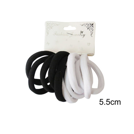 5.5cm Black White Mix Hair Tie RB10BW (12PC)