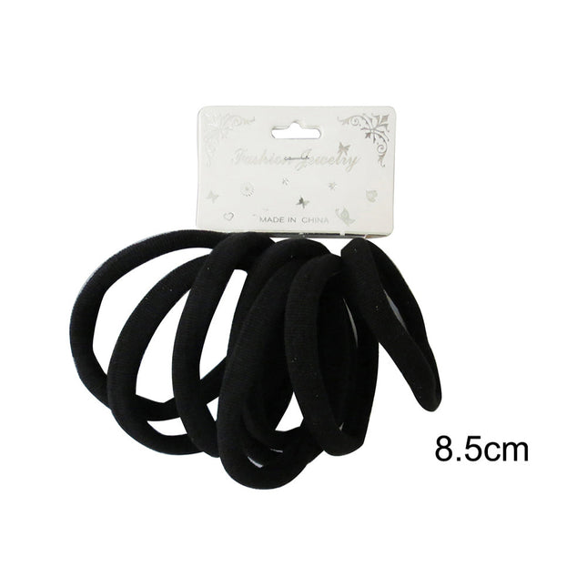 8.5cm Black Hair Tie RB8BK (12PC)