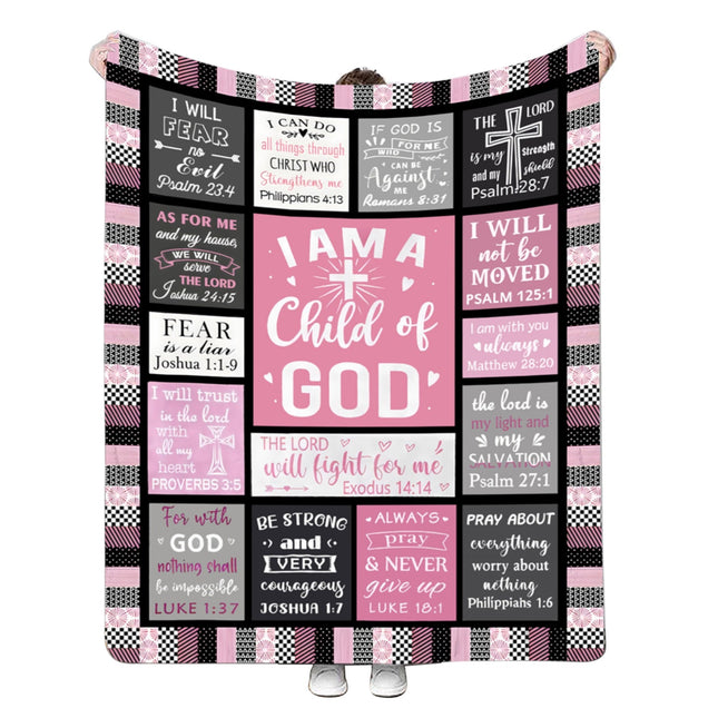 Child of God Bible Verse Biblical Graphic Blanket 2-6 (1PC)
