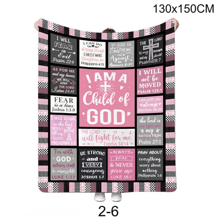 Child of God Bible Verse Biblical Graphic Blanket 2-6 (1PC)