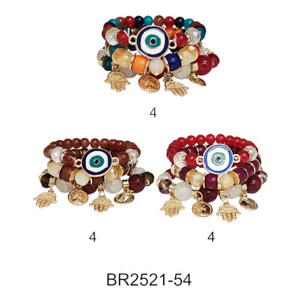 HAMSA N EVIL EYE CHARM BALL BRACELET 2521-54 (12PC)