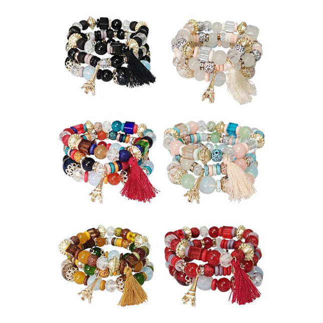 Eiffel Tower Charm Ball Bracelet BR2521-45 (12PC)