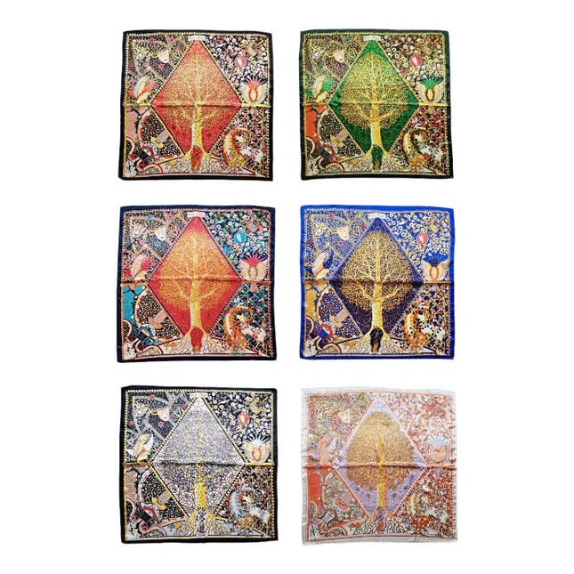 SATIN SCARF TREE OF LIFE 1115-6 (12PC)