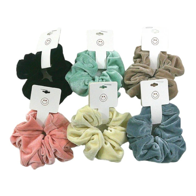 MIXED COLORS SATIN SCRUNCHIES SC4227-1 (12PC)