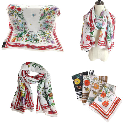 Silky Scarf Flower Pattern 1022-8 (12PC)