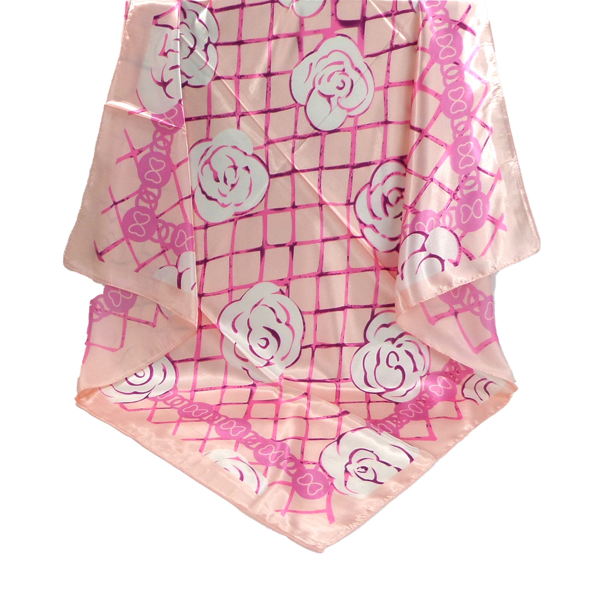 SILKY SCARF ROSE CHECK PATTERN 3721-17 (12PC)