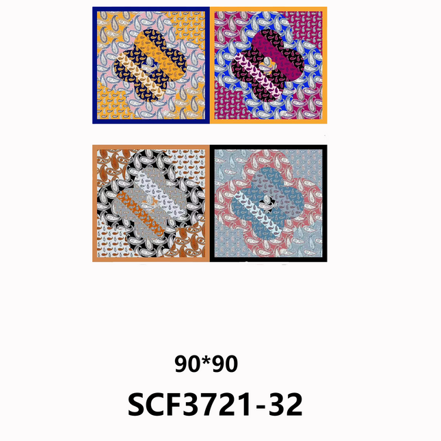 SATIN SCARF FLOWER PATTERN 3721-32 (12PC)