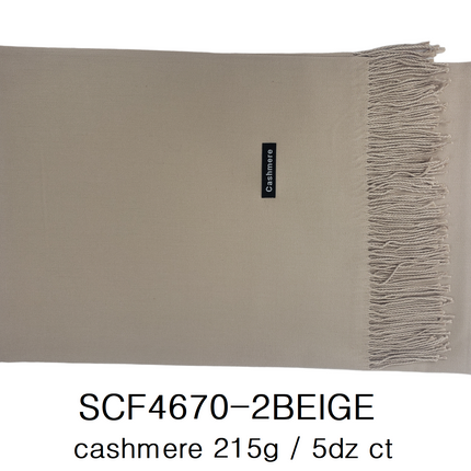 CASHMERE FEEL PLAIN SCARVES 4670 (12PC)