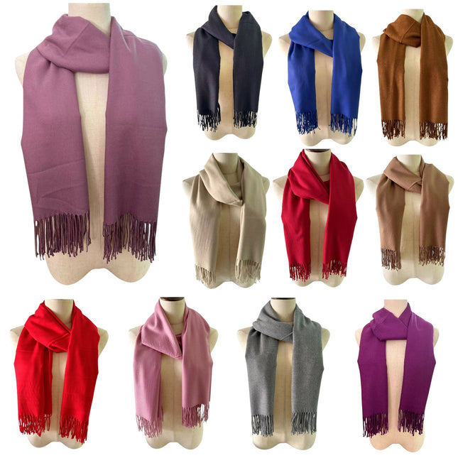 Cashmere Feel Plain Scarves SCF4670 (12PC)